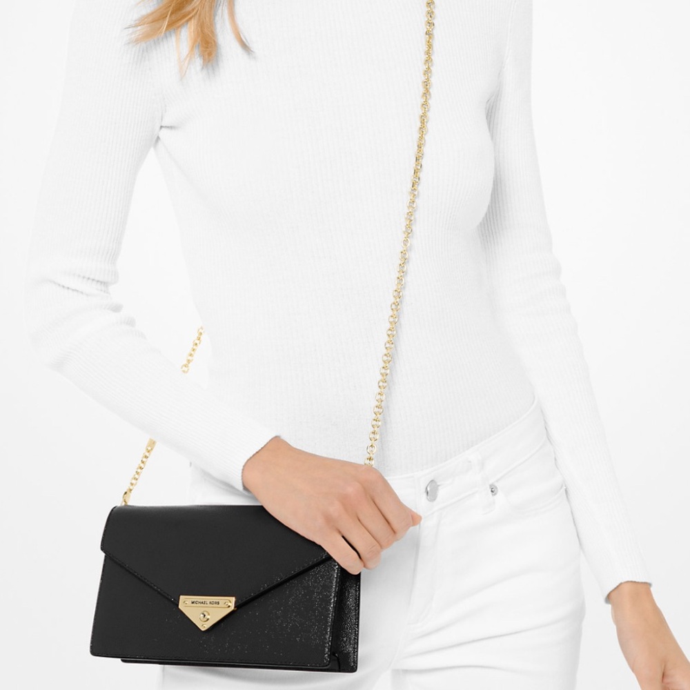 Michael Kors Grace Medium Patent Leather Envelope Clutch